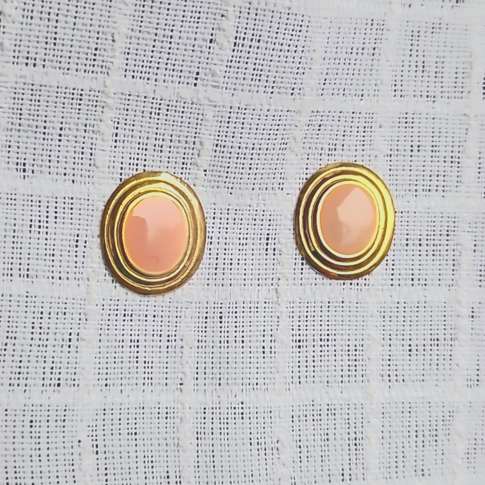 Cute Peachy Gold Coloured Post Earrings